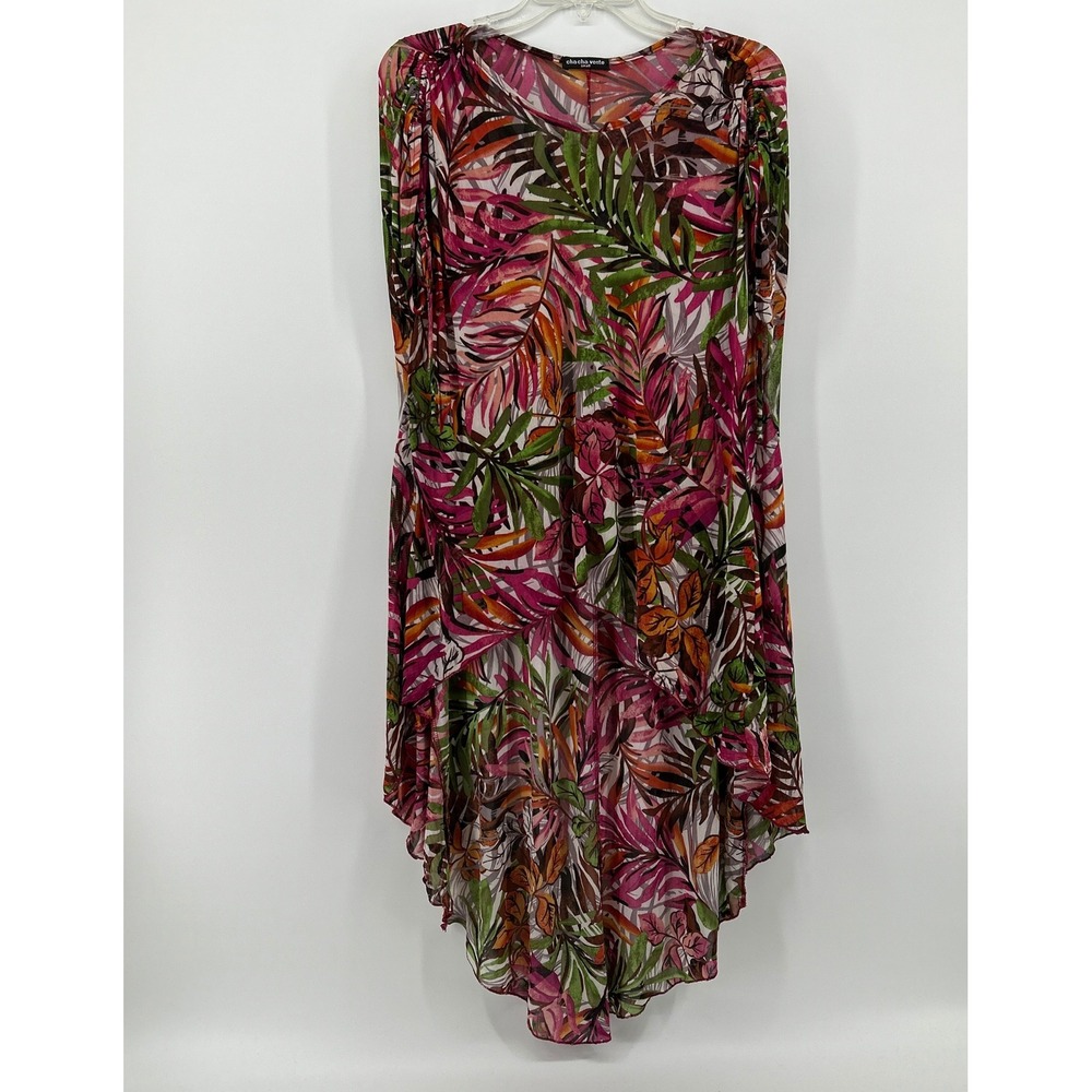 Cha‎ Cha Vente Tropical Mesh Palm Leaf Swim Coverup Small Vacation Resort Beach
